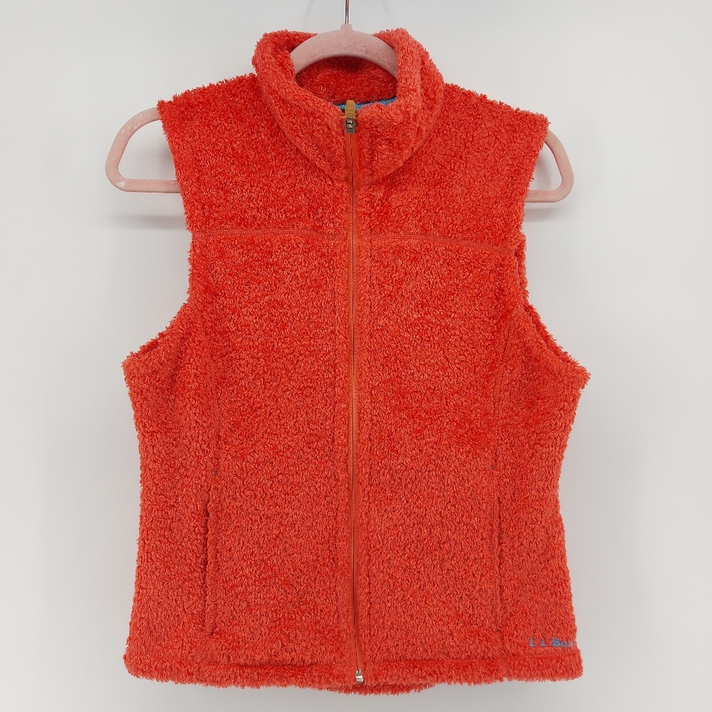 L.L.Bean Women's Teddy Sweater Fleece Long Vest Size Medium